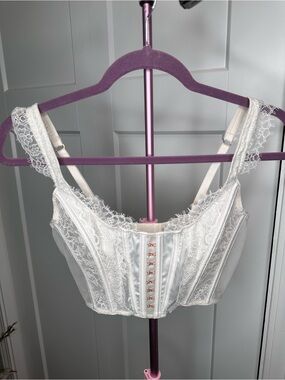 Victoria's Secret Ivory Lace Corset Bralette S-DD NWT bridal lingerie bustier